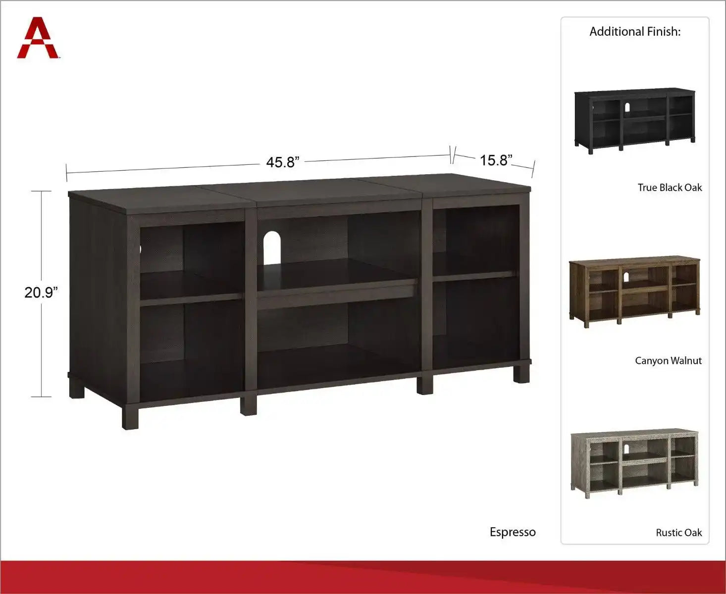 Parsons Wooden Small TV Stand in Walnut by Dorel - Price Crash Furniture