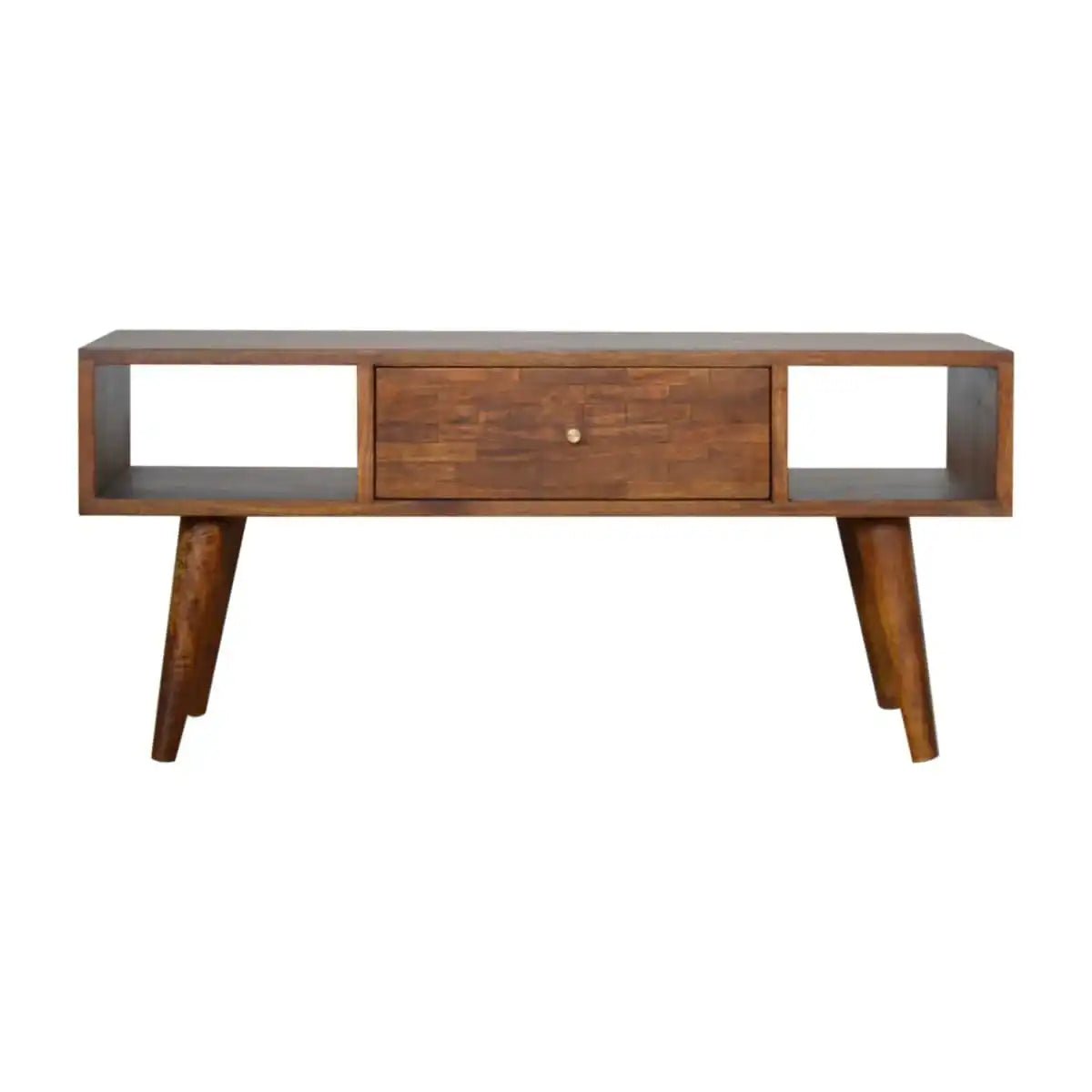Patchwork Pattern Coffee Table in Chestnut - effect Mango Wood - Price Crash Furniture