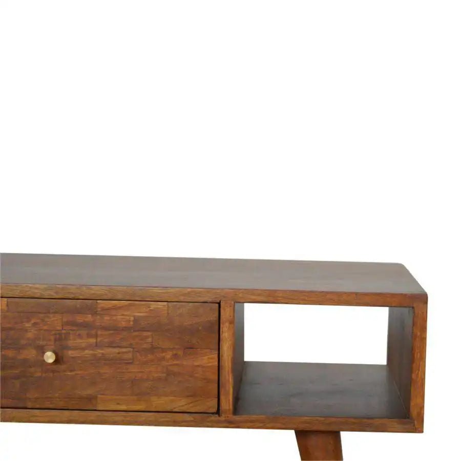 Patchwork Pattern Coffee Table in Chestnut - effect Mango Wood - Price Crash Furniture