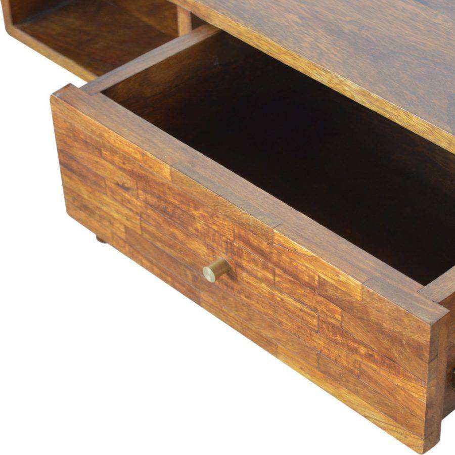 Patchwork Pattern Coffee Table in Chestnut - effect Mango Wood - Price Crash Furniture