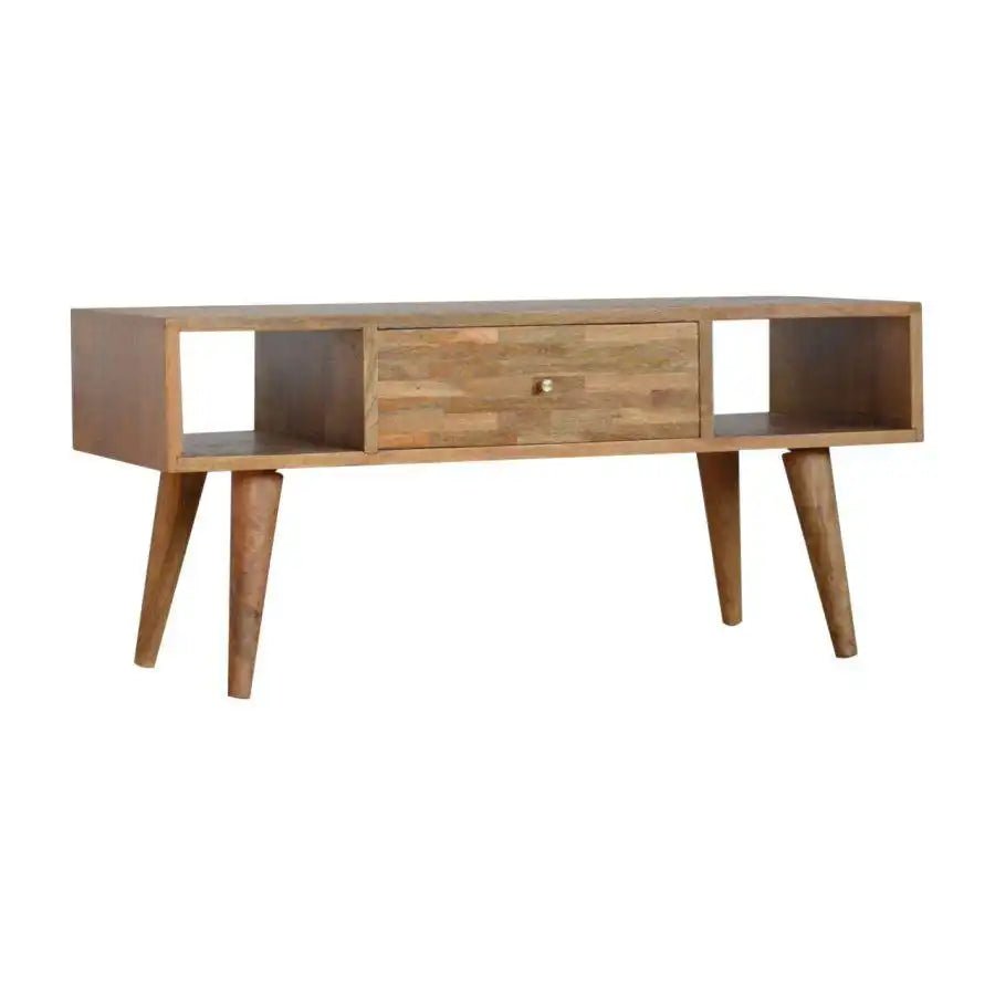 Patchwork Pattern Coffee Table in Oak - effect Mango Wood - Price Crash Furniture