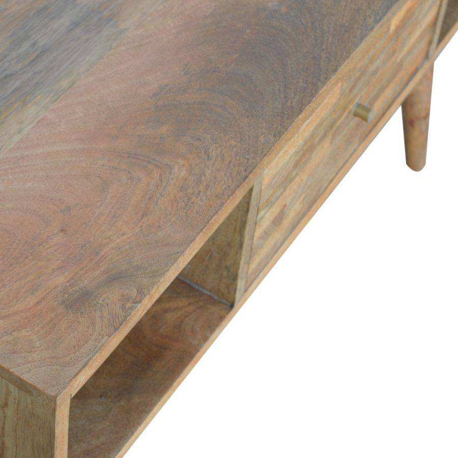 Patchwork Pattern Coffee Table in Oak - effect Mango Wood - Price Crash Furniture