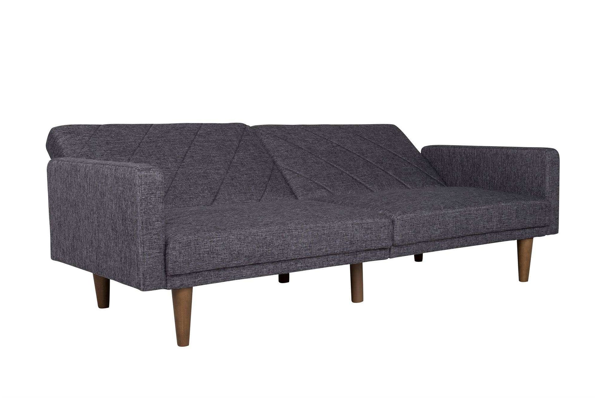Paxson Sofa Bed with Wooden Feet - Dark Grey Linen - Price Crash Furniture