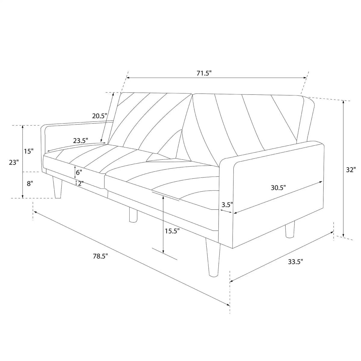 Paxson Sofa Bed with Wooden Feet - Mustard Linen - Price Crash Furniture