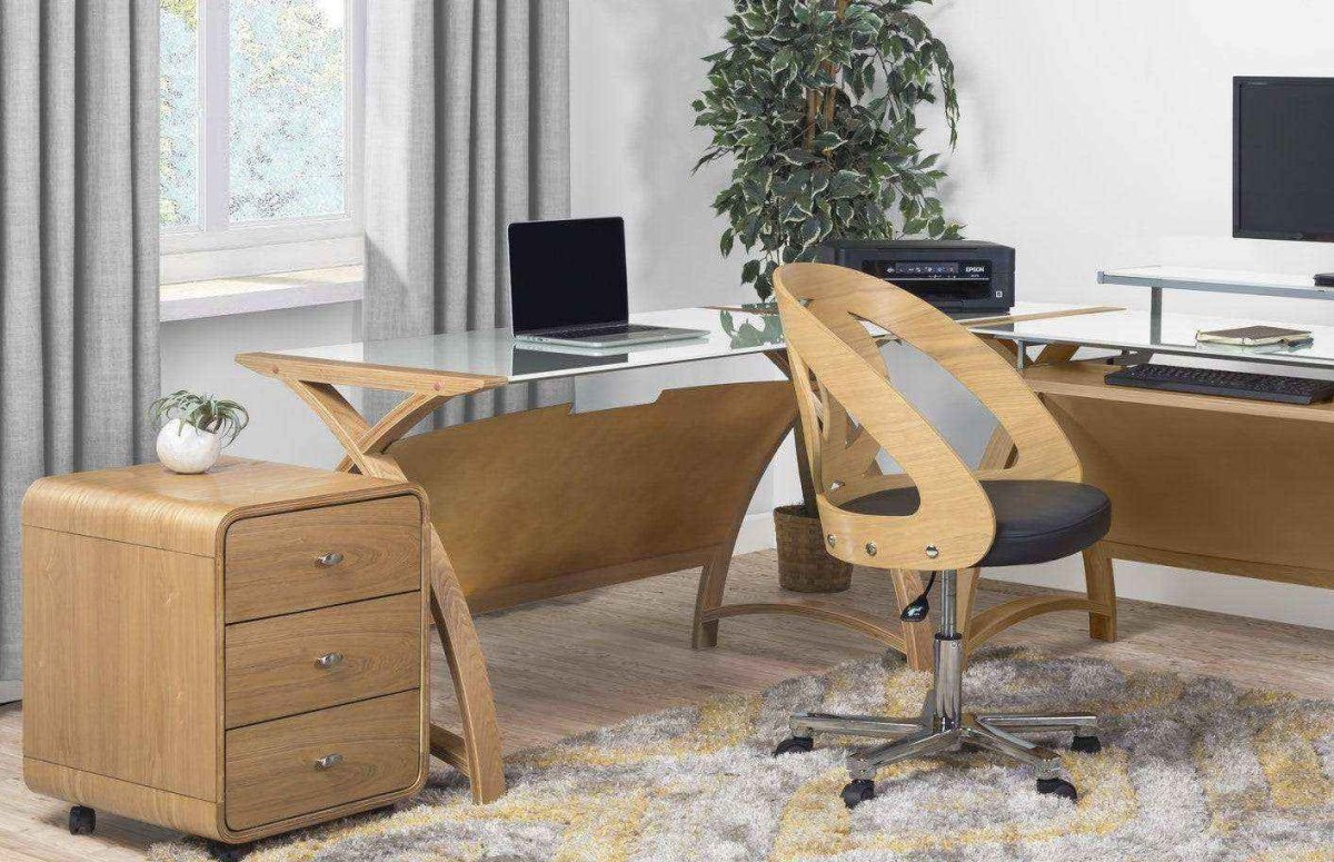 PC201 Helsinki 1300mm Laptop Table in Oak by Jual - Price Crash Furniture
