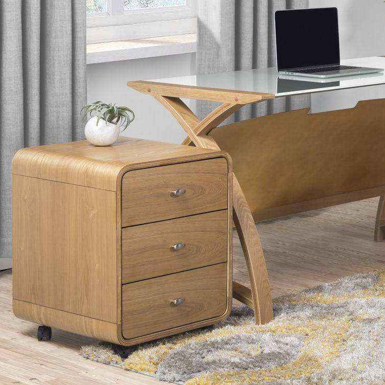 PC201 Helsinki 3 Drawer Wheeled Desk Pedestal Unit Oak Jual