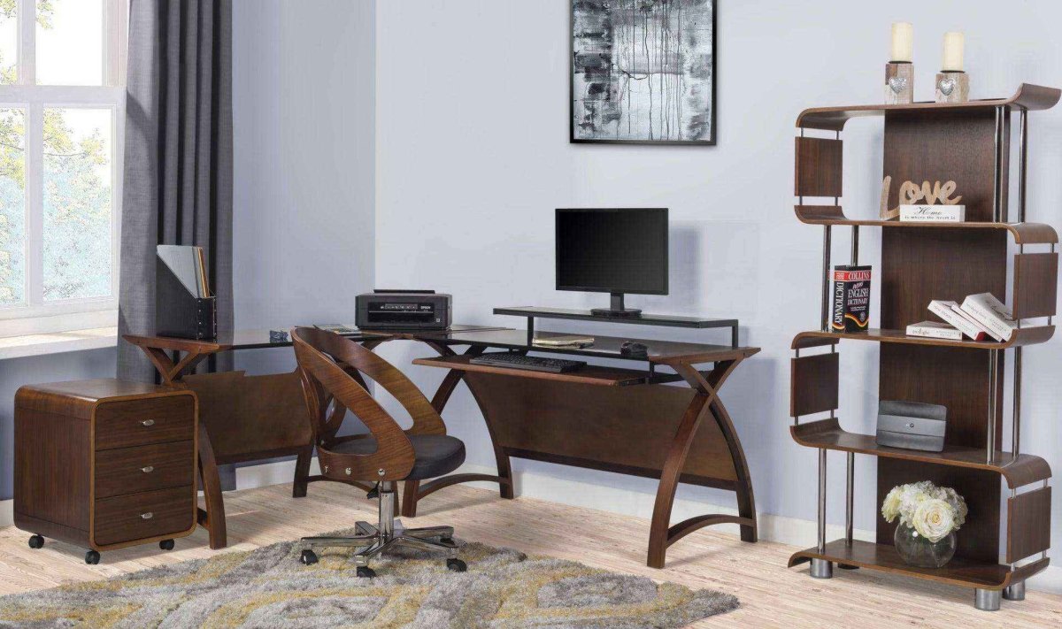 PC201 Helsinki 3 Drawer Wheeled Desk Pedestal Unit in Walnut by Jual - Price Crash Furniture