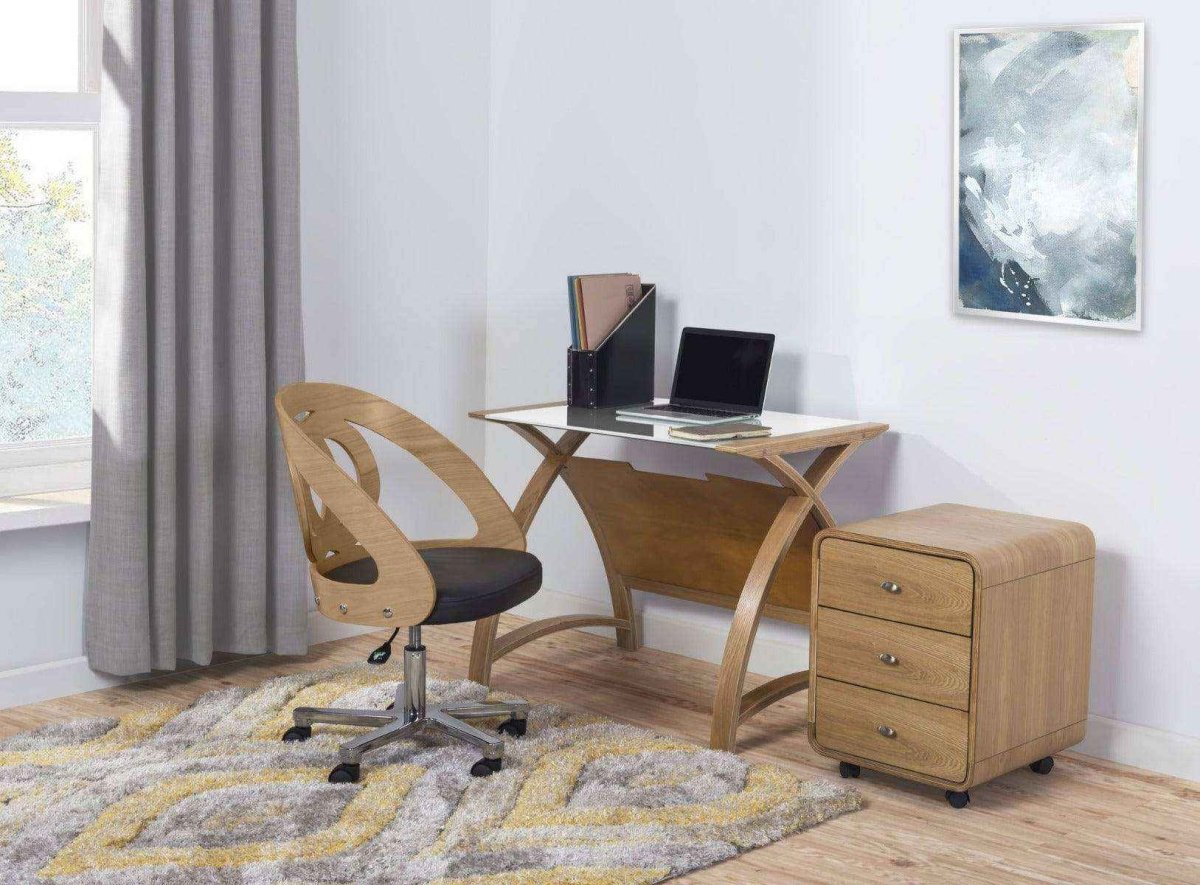 PC201 Helsinki 900mm Laptop Table in Oak by Jual - Price Crash Furniture