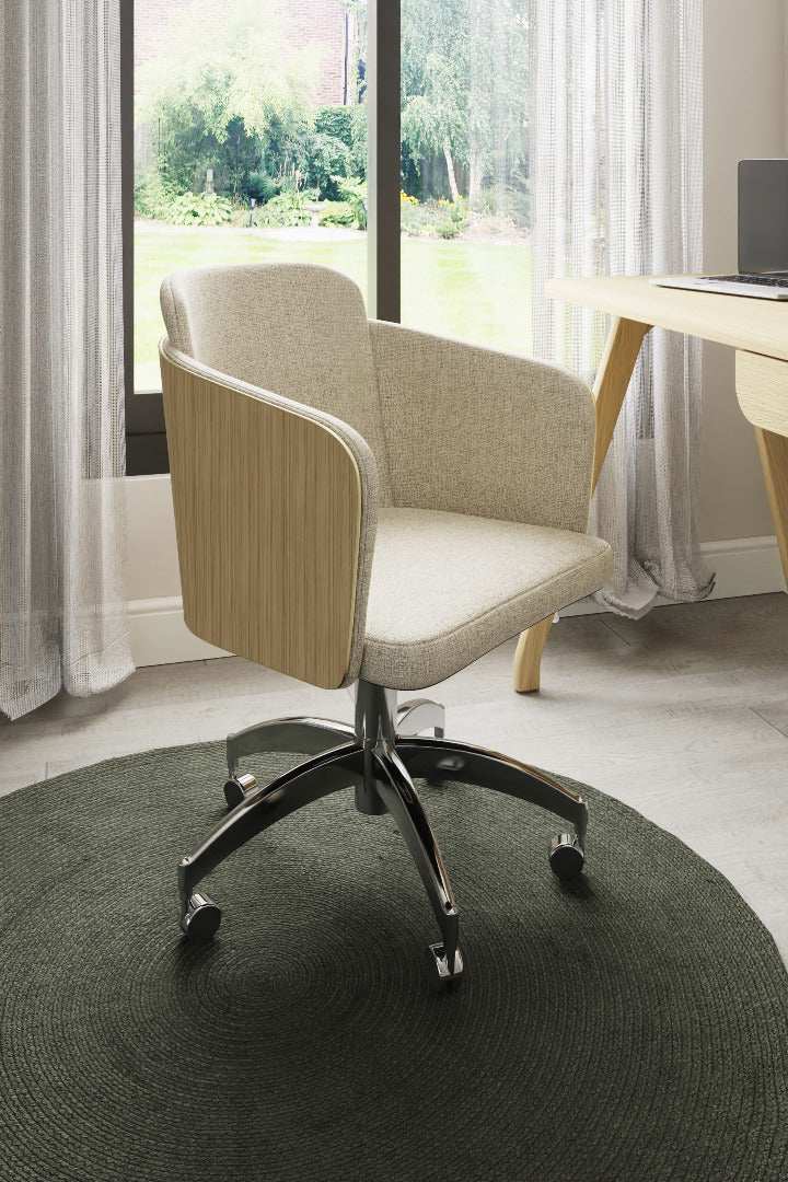 PC812 San Francisco Fabric Office Chair in Oak - Price Crash Furniture