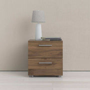 Pepe Walnut 2 Drawer Bedside Table - Price Crash Furniture