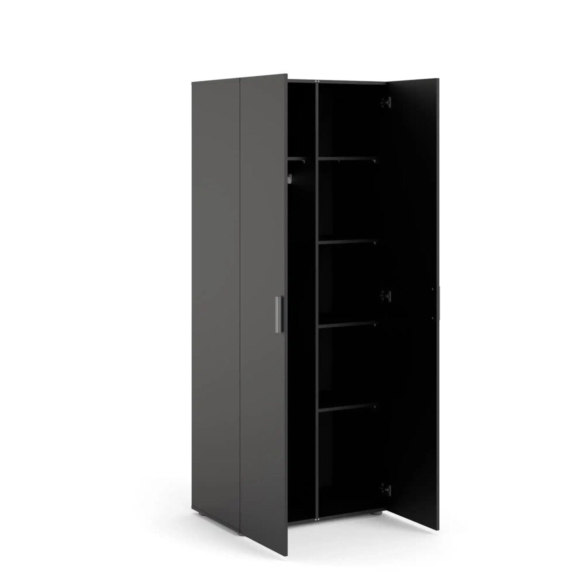 Pepe Wardrobe with 2 doors in Black - Price Crash Furniture