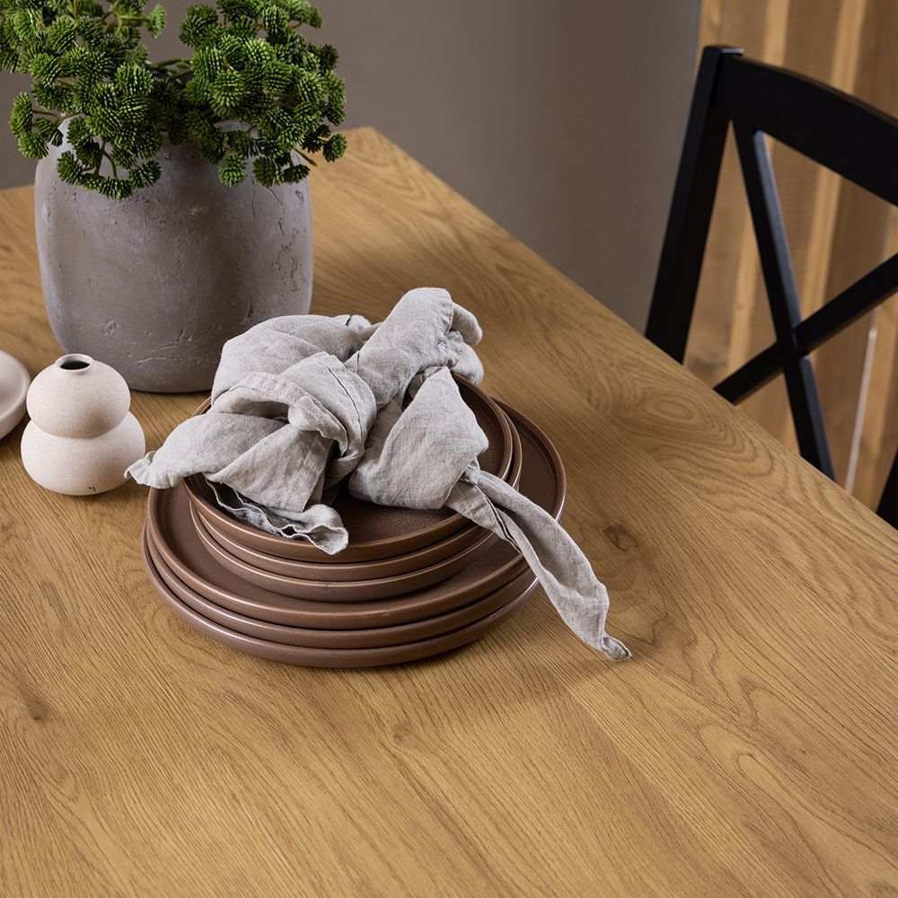 Peru 4 Seat Dining Table In Black And Oak - Price Crash Furniture