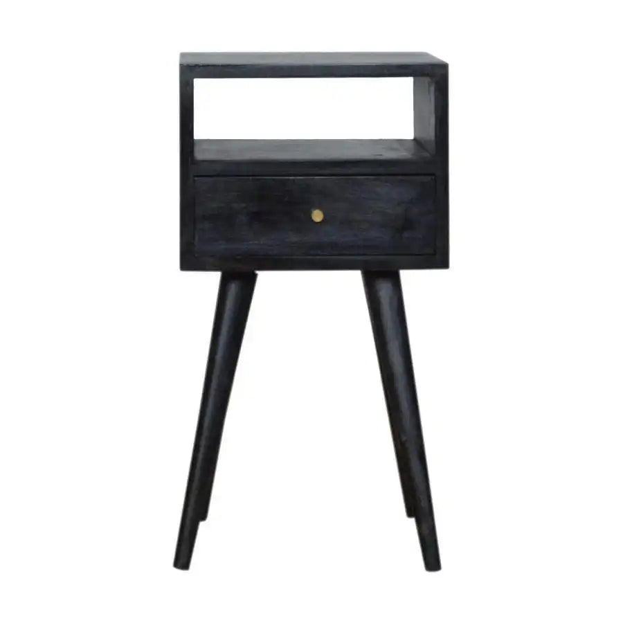Petite Bedside Table in Washed Black Ash Finish - Price Crash Furniture