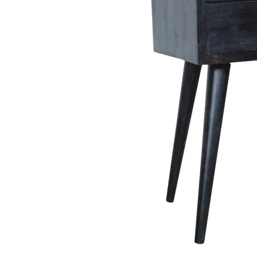Petite Bedside Table in Washed Black Ash Finish - Price Crash Furniture