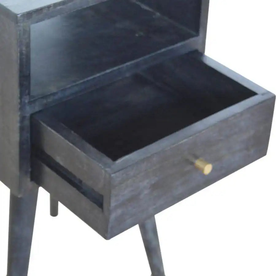 Petite Bedside Table in Washed Black Ash Finish - Price Crash Furniture