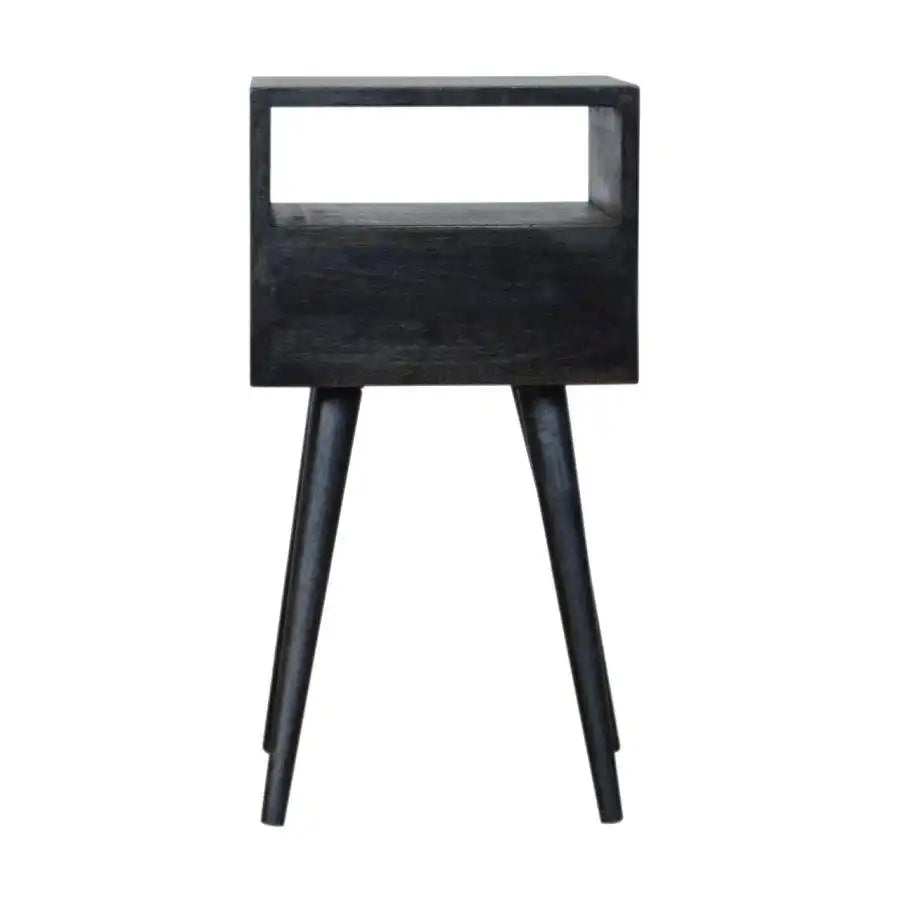 Petite Bedside Table in Washed Black Ash Finish - Price Crash Furniture
