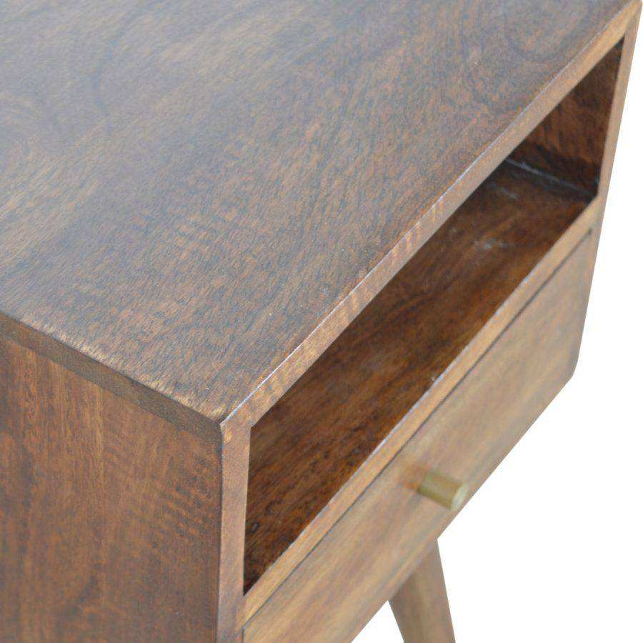 Petite Bedside Table in Washed Chestnut Finish - Price Crash Furniture