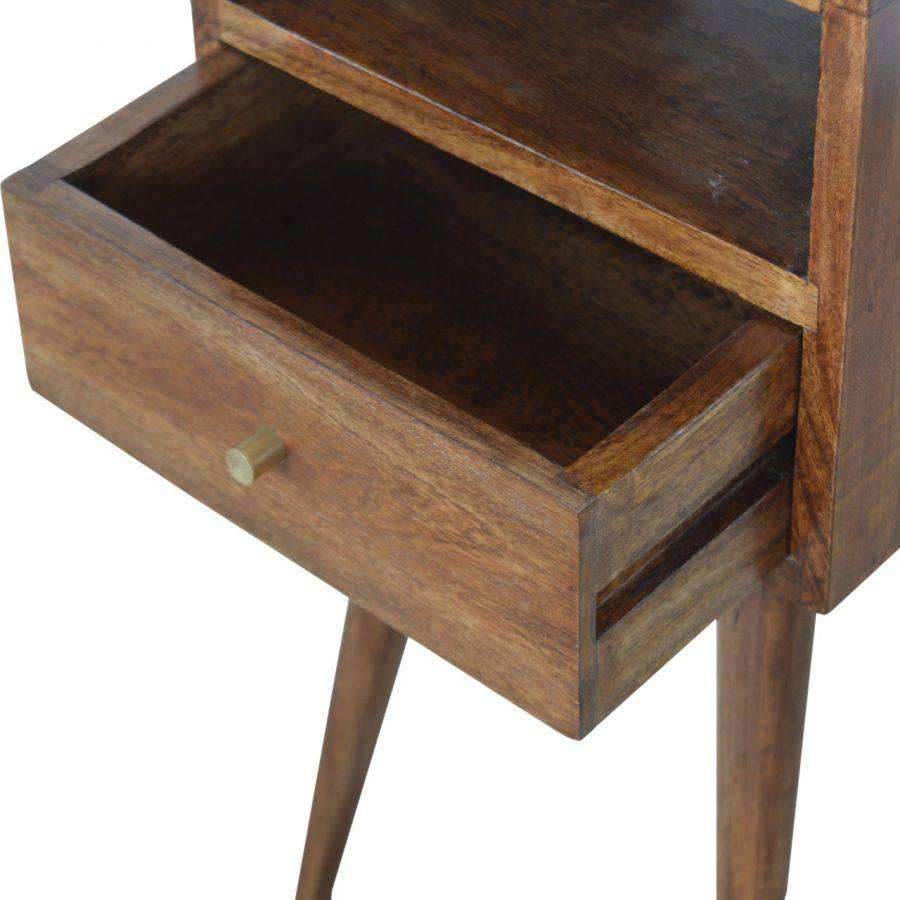 Petite Bedside Table in Washed Chestnut Finish - Price Crash Furniture