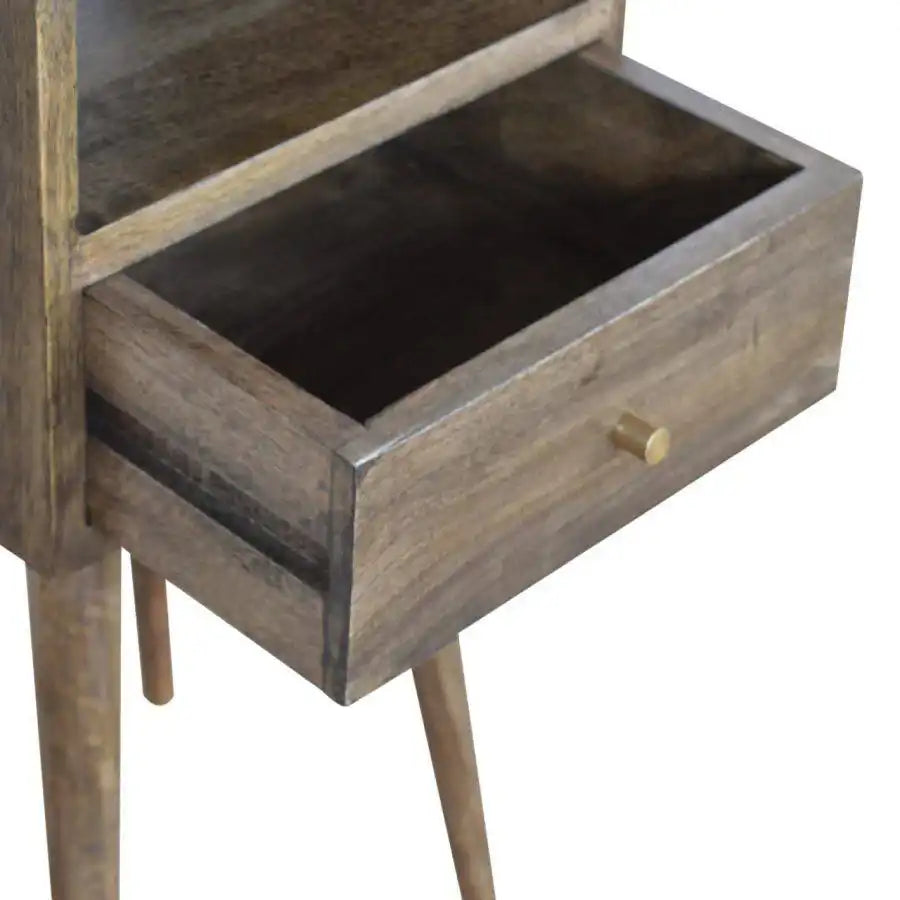 Petite Bedside Table in Washed Grey Finish - Price Crash Furniture