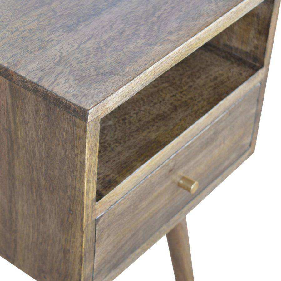 Petite Bedside Table in Washed Grey Finish - Price Crash Furniture