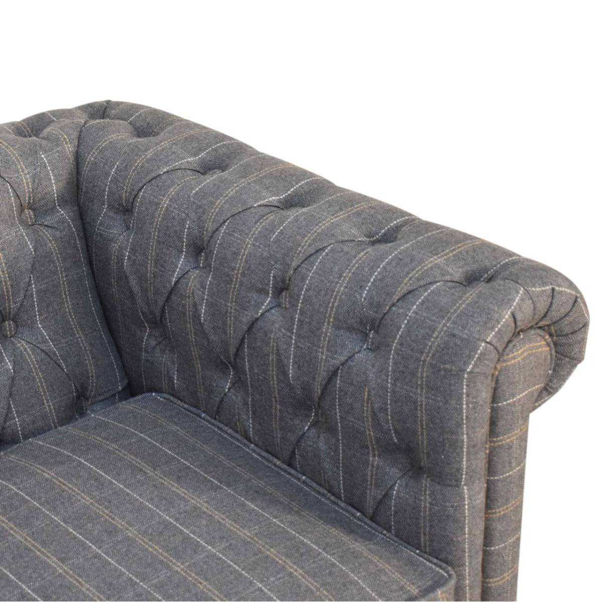 Pewter Tweed 2 Seat Chesterfield Sofa - Price Crash Furniture