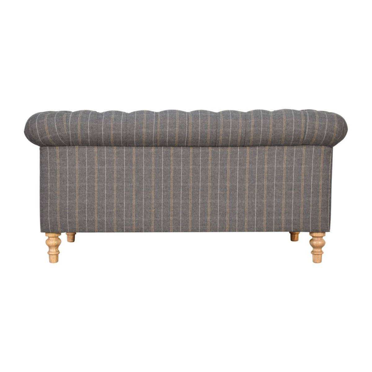 Pewter Tweed 2 Seat Chesterfield Sofa - Price Crash Furniture