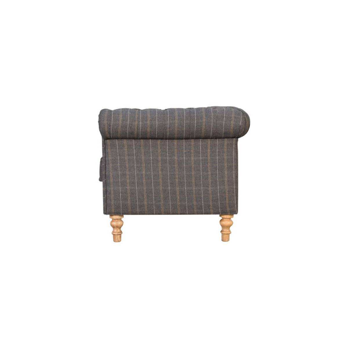 Pewter Tweed 2 Seat Chesterfield Sofa - Price Crash Furniture