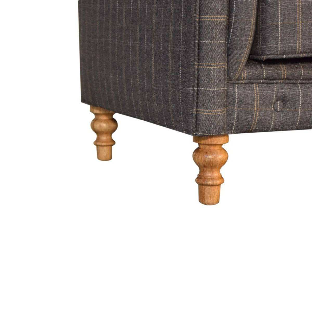 Pewter Tweed 2 Seat Chesterfield Sofa - Price Crash Furniture