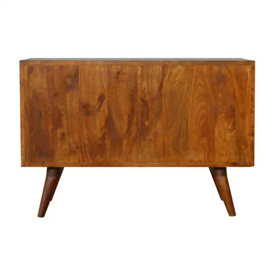 Pineapple Carved Cabinet in Chestnut - effect Mango Wood - Price Crash Furniture