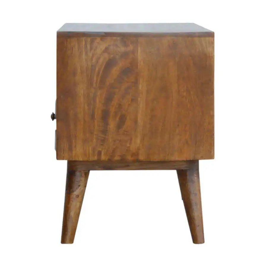 Pineapple Carved TV Stand in Chestnut - effect Mango Wood - Price Crash Furniture