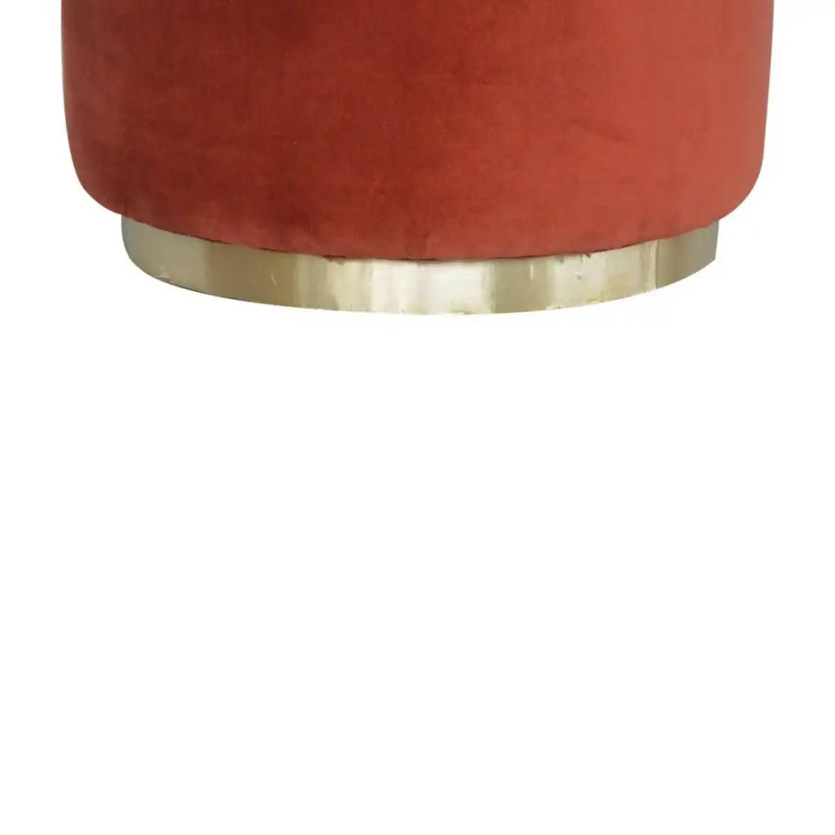 Pink Velvet Footstool with Wooden Base - Price Crash Furniture