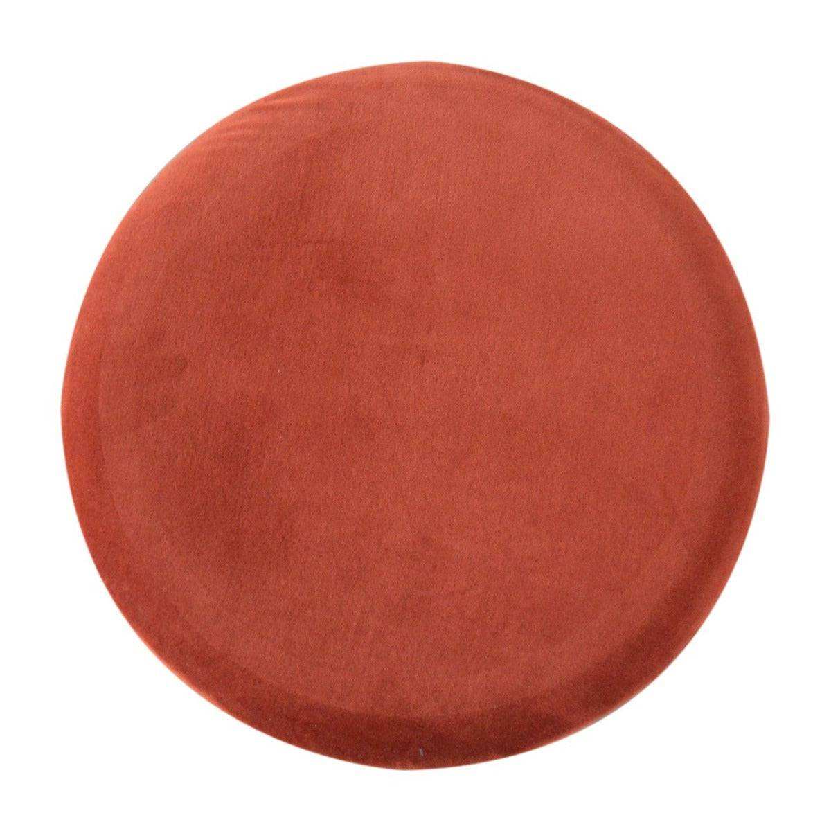 Pink Velvet Footstool with Wooden Base - Price Crash Furniture