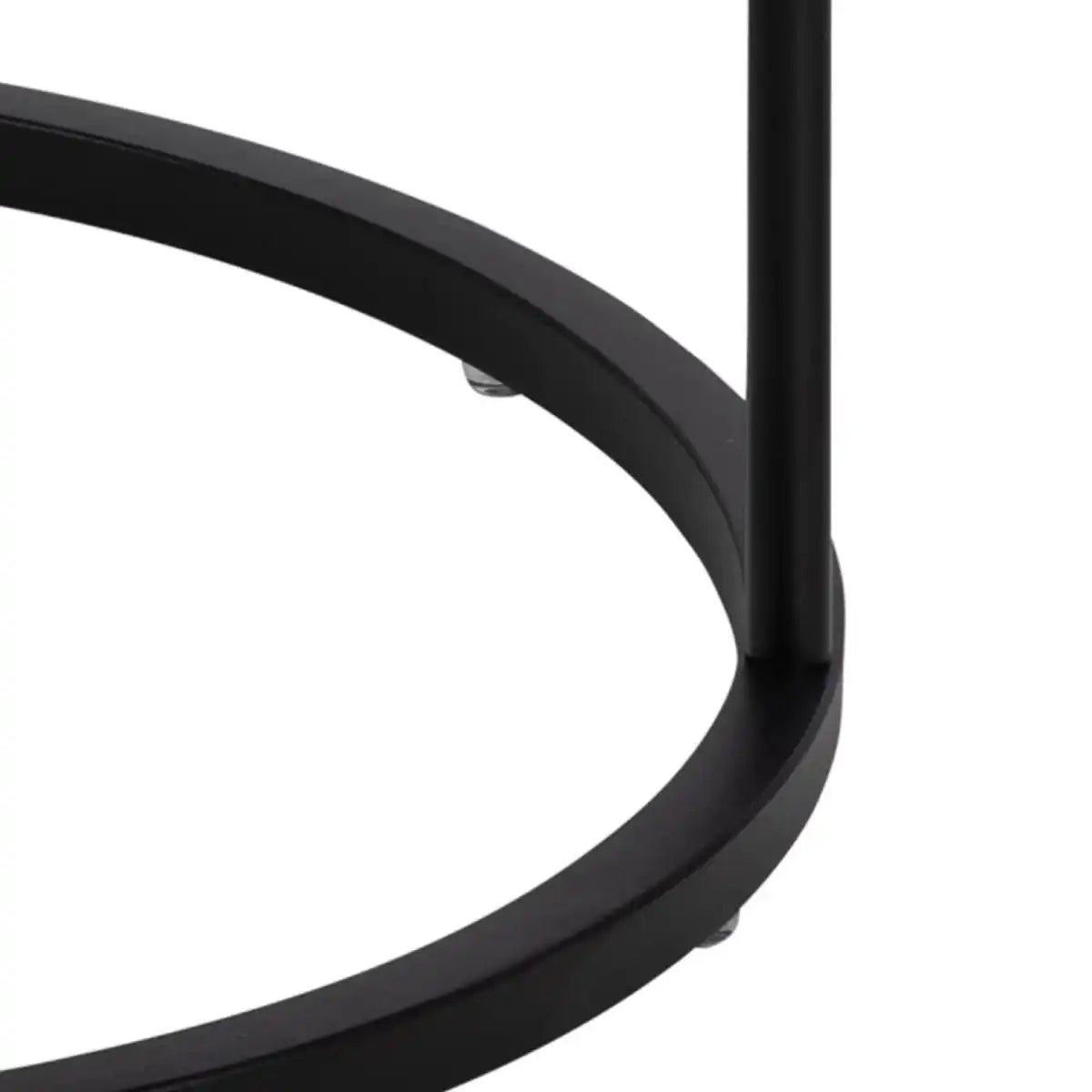 Polo Retro Round Bedside Table Cabinet In Black - Price Crash Furniture