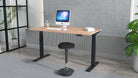 Air 800mm Height Adjustable Office Desk Beech Top Black Leg - Price Crash Furniture