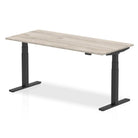 Air 800mm Height Adjustable Office Desk Grey Oak Top Black Leg - Price Crash Furniture