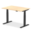 Air 800mm Height Adjustable Office Desk Maple Top Black Leg - Price Crash Furniture