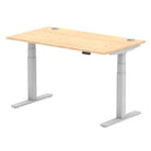 Air 800mm Height Adjustable Office Desk Maple Top Cable Ports Silver Leg - Price Crash Furniture