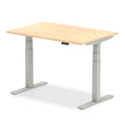 Air 800mm Height Adjustable Office Desk Maple Top Silver Leg - Price Crash Furniture