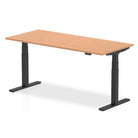 Air 800mm Height Adjustable Office Desk Oak Top Black Leg - Price Crash Furniture