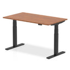 Air 800mm Height Adjustable Office Desk Walnut Top Black Leg - Price Crash Furniture