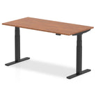 Air 800mm Height Adjustable Office Desk Walnut Top Black Leg - Price Crash Furniture