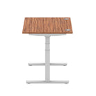 Air 800mm Height Adjustable Office Desk Walnut Top Cable Ports Silver Leg - Price Crash Furniture