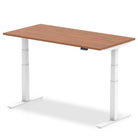 Air 800mm Height Adjustable Office Desk Walnut Top White Leg - Price Crash Furniture