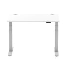 Air 800mm Height Adjustable Office Desk White Top Cable Ports Silver Leg - Price Crash Furniture