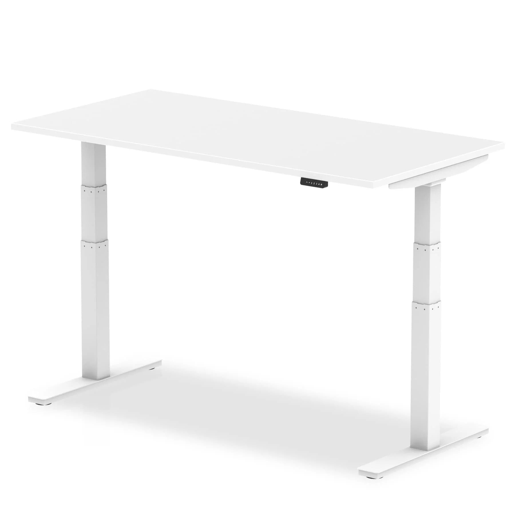 Air 800mm Height Adjustable Office Desk White Top White Leg - Price Crash Furniture