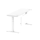 Air Modesty 600mm Height Adjustable Office Desk White Top Cable Ports White Leg With White Steel Modesty Panel - Price Crash Furniture