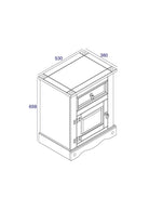 Corona Core Products 1 Door, 1 Drawer Bedside Cabinet in Pine - Price Crash Furniture