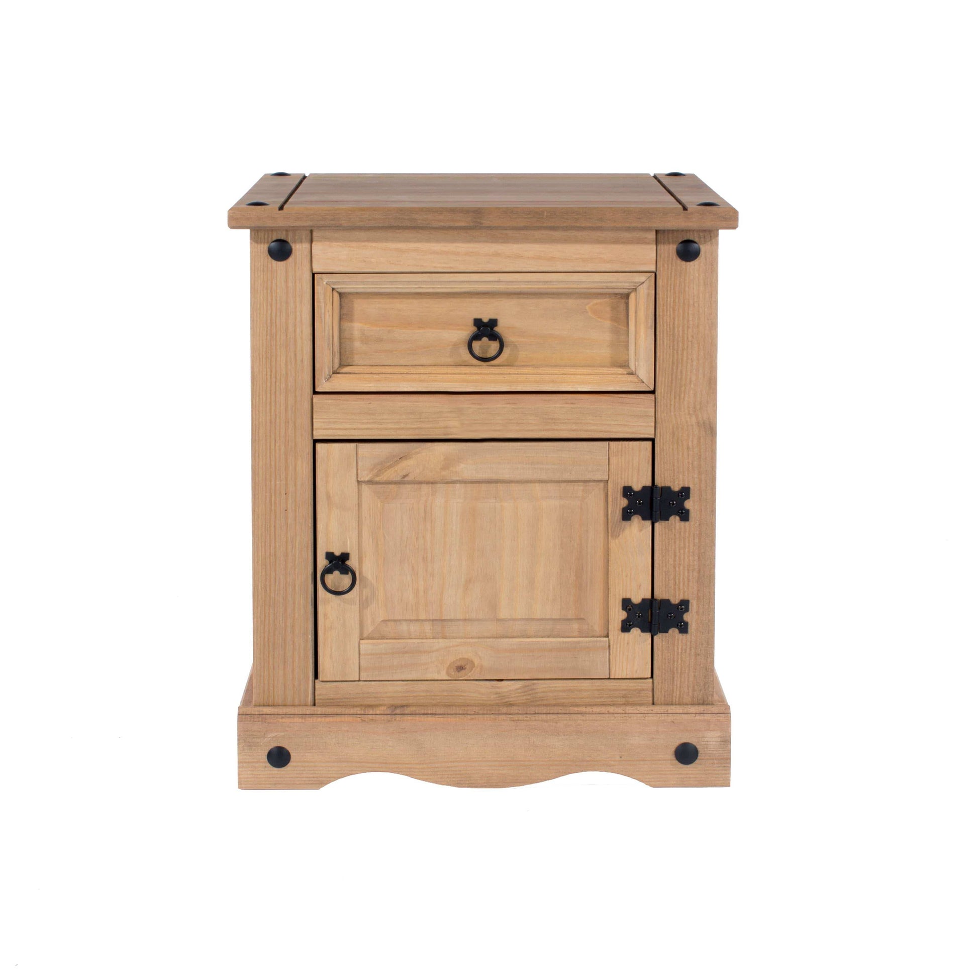 Corona Core Products 1 Door, 1 Drawer Bedside Cabinet in Pine - Price Crash Furniture