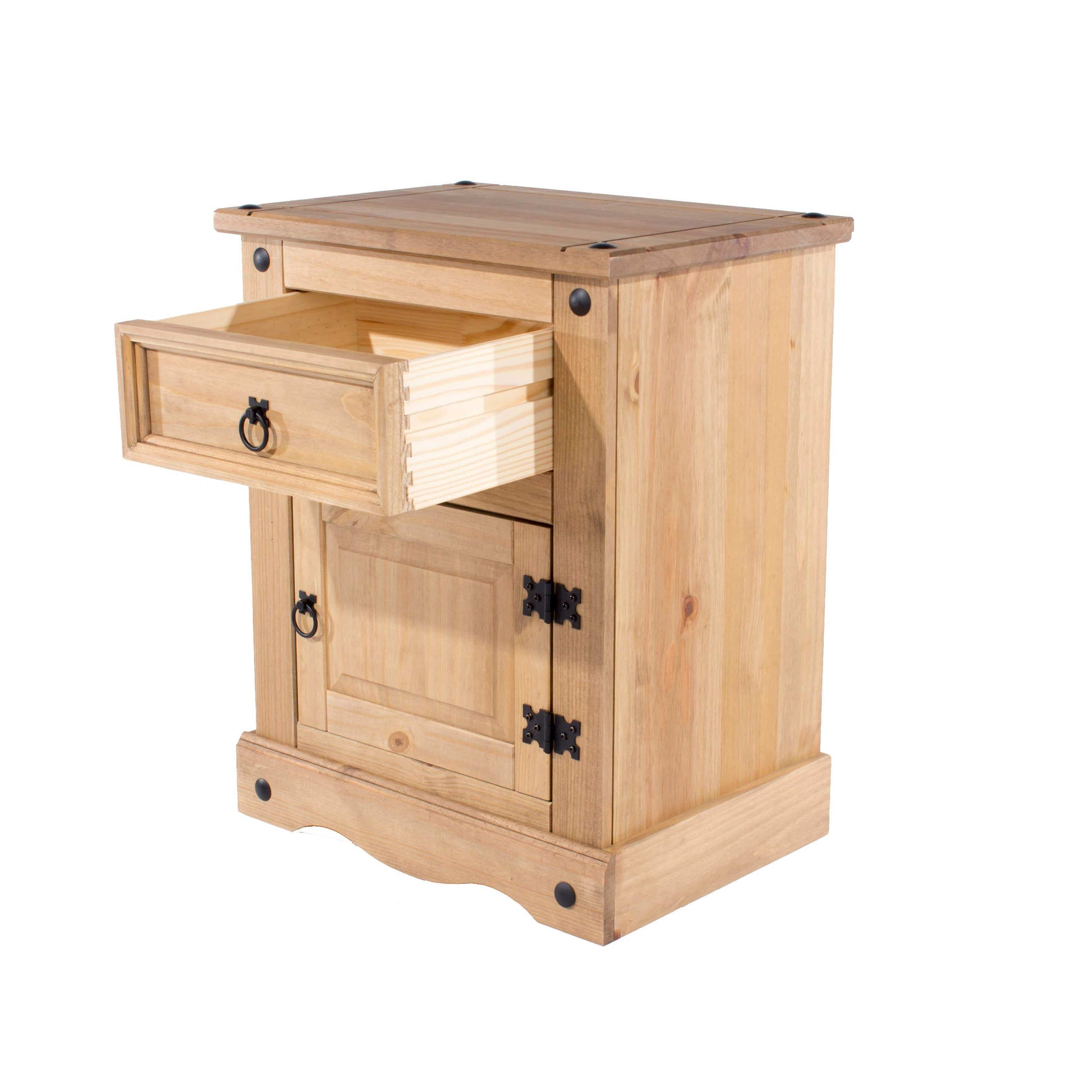 Corona Core Products 1 Door, 1 Drawer Bedside Cabinet in Pine - Price Crash Furniture