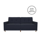 Andora Sprung Sofa Bed Wooden Legs - Linen - Navy Blue - by Dorel - Price Crash Furniture